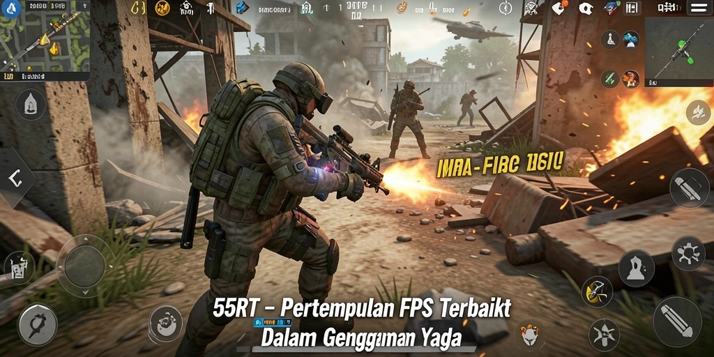 Tampilan gameplay <strong>55RT</strong> yang mendebarkan dan penuh aksi.