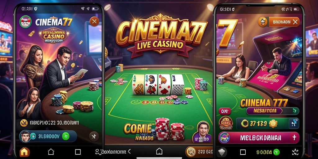 Tampilan menarik dari permainan Live Casino CINEMA77 dengan dealer langsung.