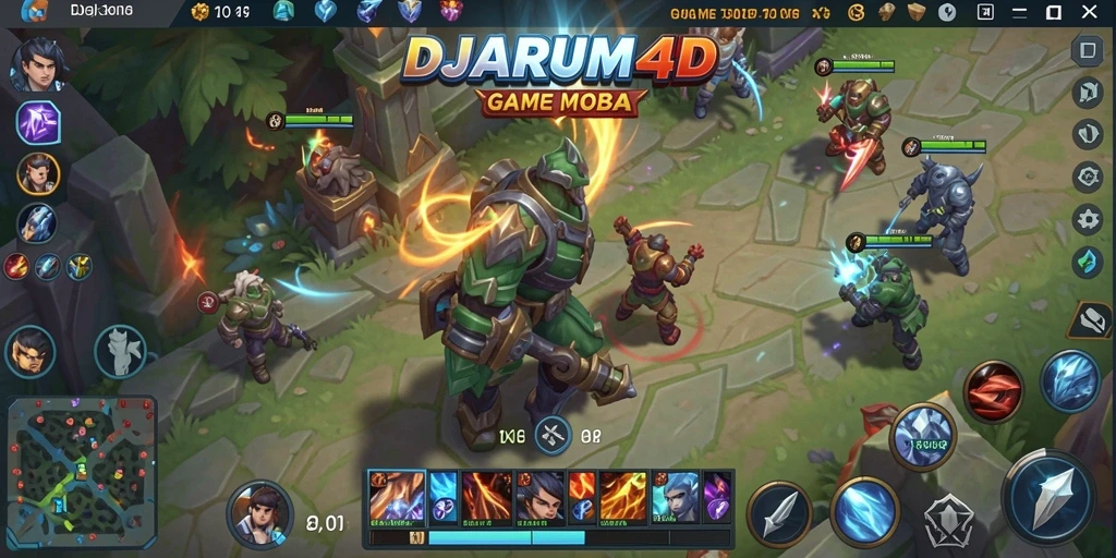 Tampilan seru gameplay MOBA dalam DJARUM4D yang kompetitif.