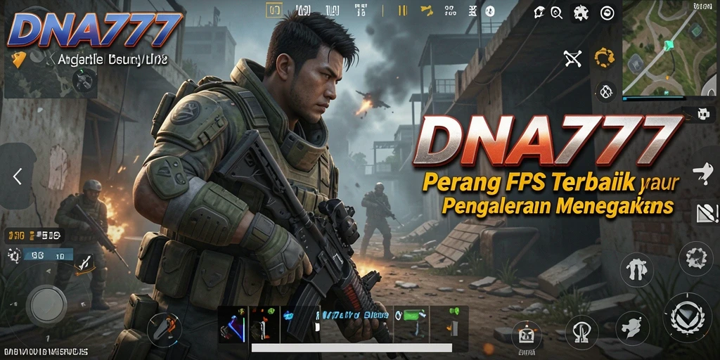 Gameplay intens <strong>DNA777</strong> dalam suasana pertempuran FPS.