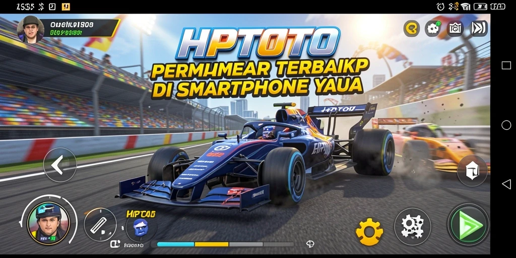 Tampilan gameplay HPTOTO yang penuh aksi dalam balapan.