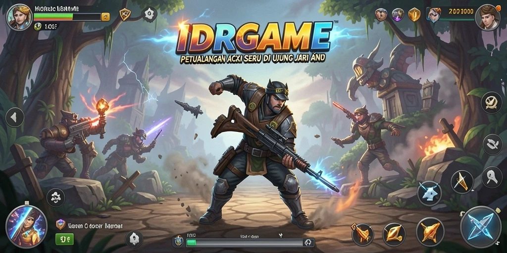 Screenshot gameplay IDRGAME menampilkan aksi seru dan pertarungan mendebarkan.