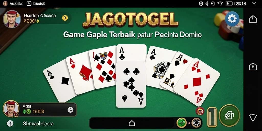 Tampilan gameplay seru dalam JAGOTOGEL yang menggambarkan permainan Gaple.