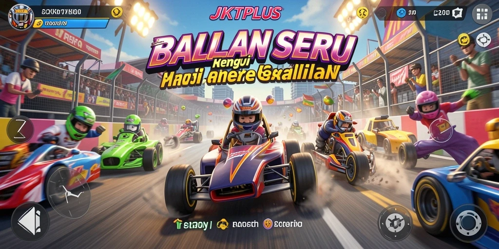 Tampilan gameplay balapan yang menegangkan dan mendebarkan di JKTPLUS.