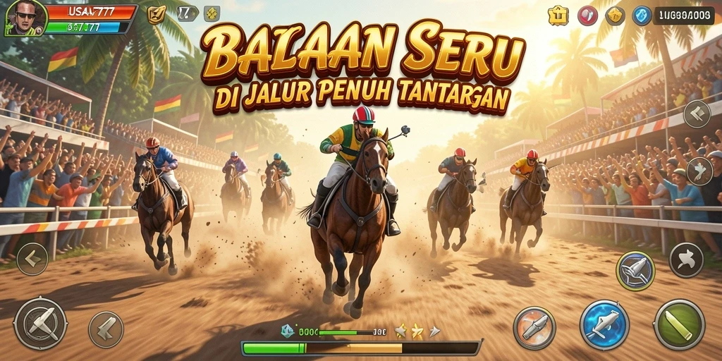 Tampilan gameplay seru dengan mobil balap terbaik di LUSA777.