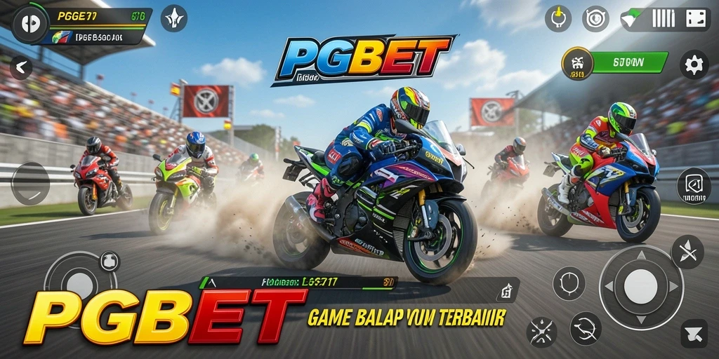 Screenshot PGBET menampilkan aksi seru balapan motor di lintasan.