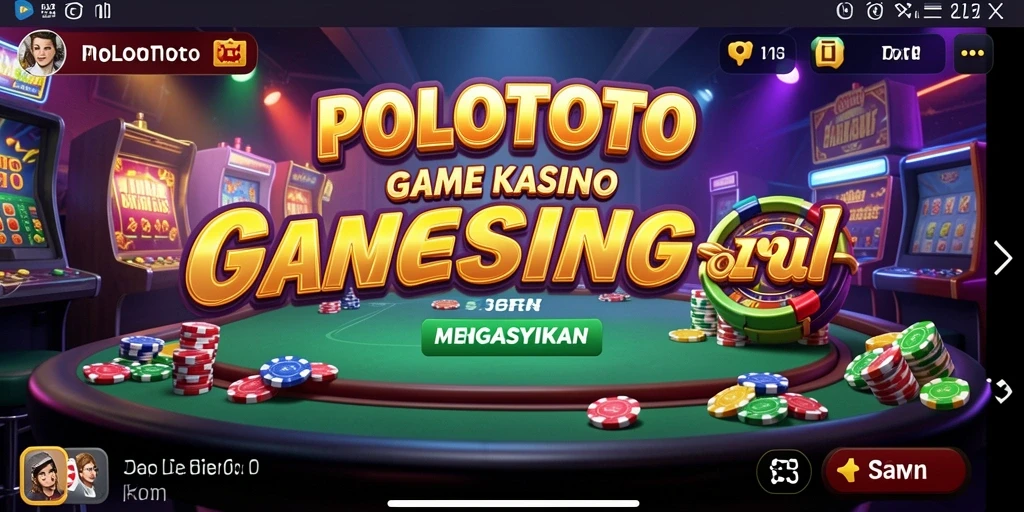 Gameplay seru dari POLOTOTO menampilkan berbagai permainan Kasino yang menarik.