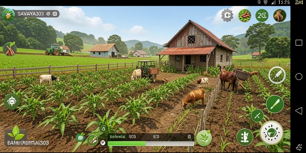 Tangkapan layar gameplay <strong>SAVAYA303</strong> dengan variasi tanaman yang indah.